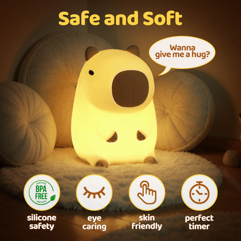 SOFTCAPY™ – Squishy LED Capybara Night Lamp