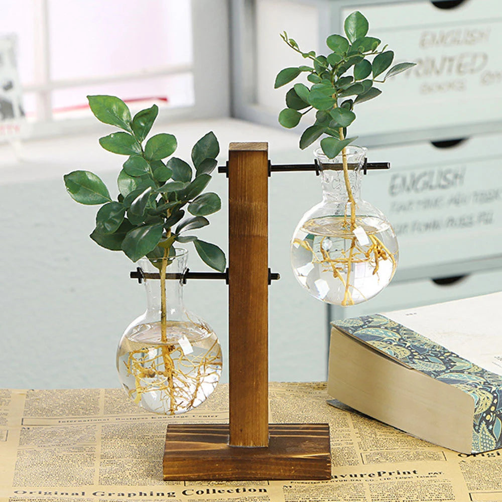 GLASWOOD™ Vintage Bulb Vase Planter Stand