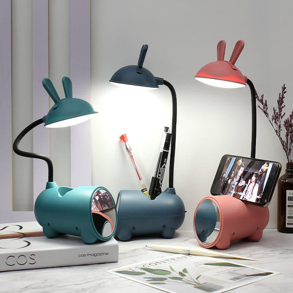 LED Desk Lamp with Flexible Arm and Storage – USB Rechargeable