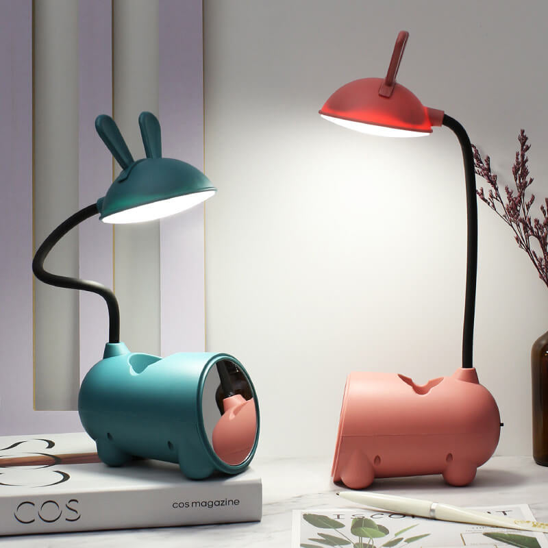 LED Desk Lamp with Flexible Arm and Storage – USB Rechargeable