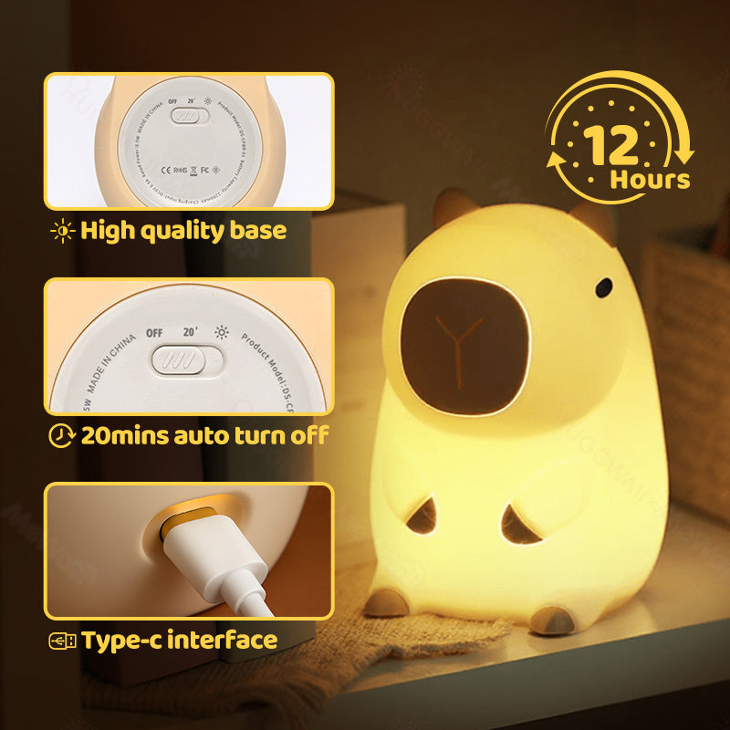 SOFTCAPY™ – Squishy LED Capybara Night Lamp