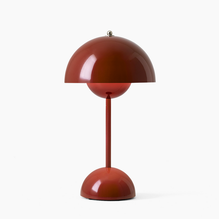 LED Table Lamp with Retro Dome Design – Dimmable and Wireless
