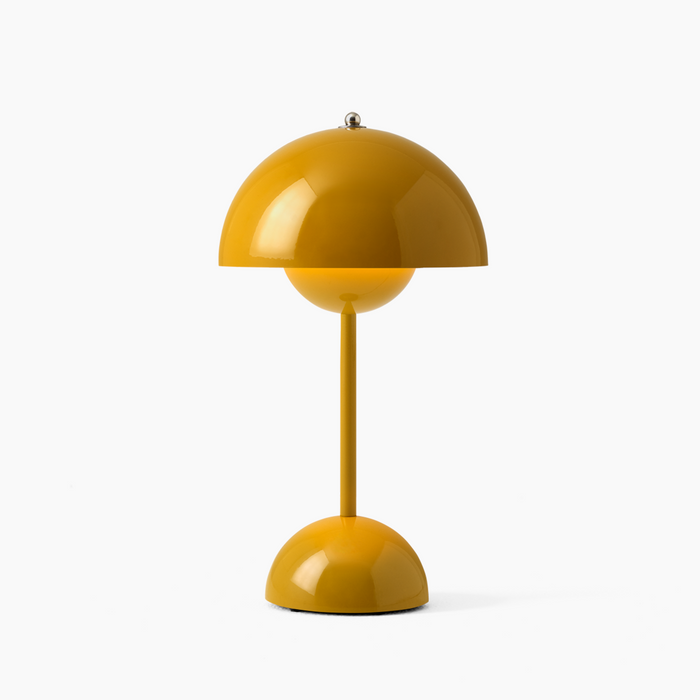 LED Table Lamp with Retro Dome Design – Dimmable and Wireless