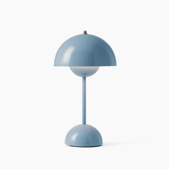 LED Table Lamp with Retro Dome Design – Dimmable and Wireless