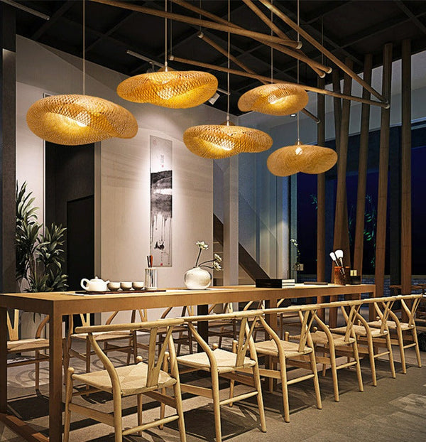 Modern Woven Bamboo Pendant Light