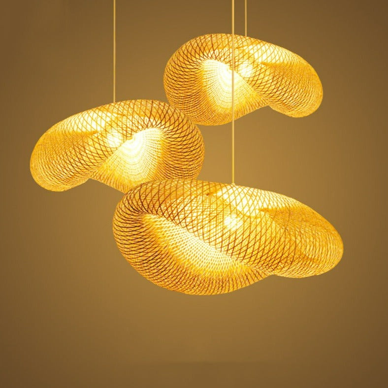 Modern Woven Bamboo Pendant Light
