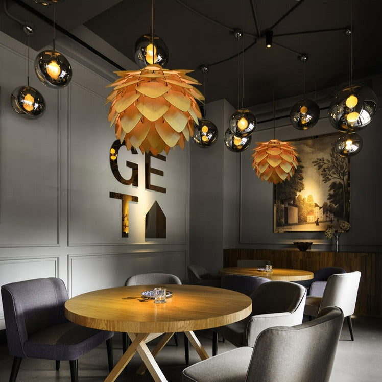 Pendant Light with Pinecone-Shaped Design