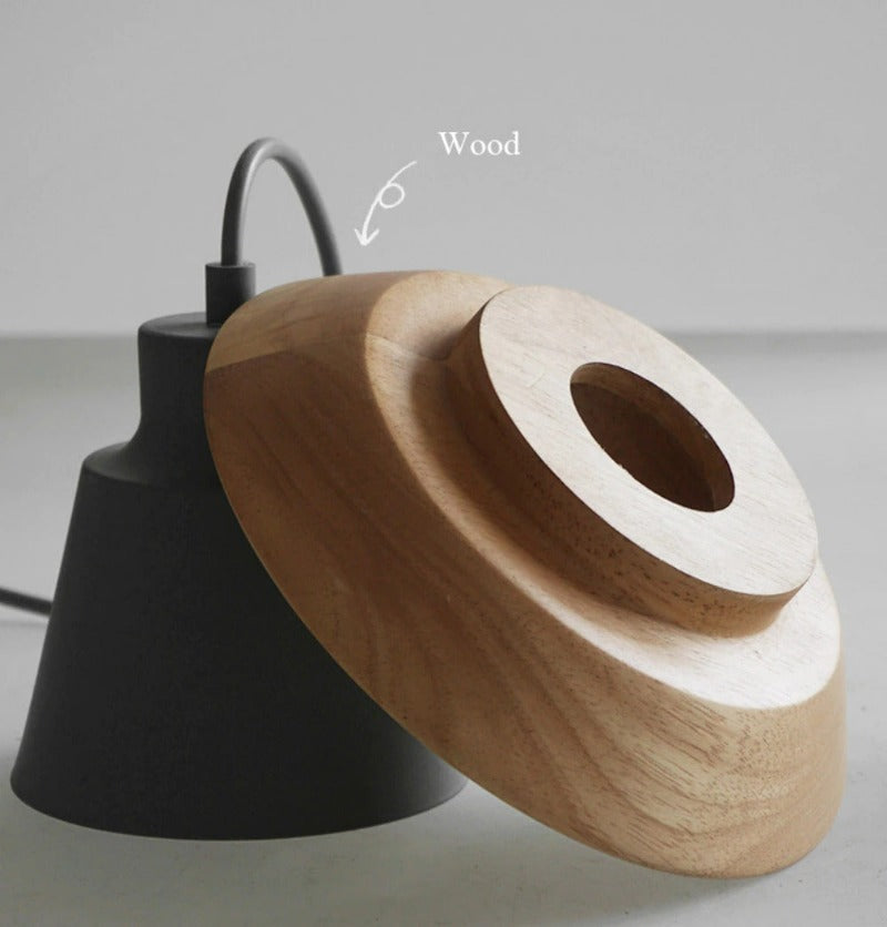 Scandinavian Pendant Light with Wooden Detail