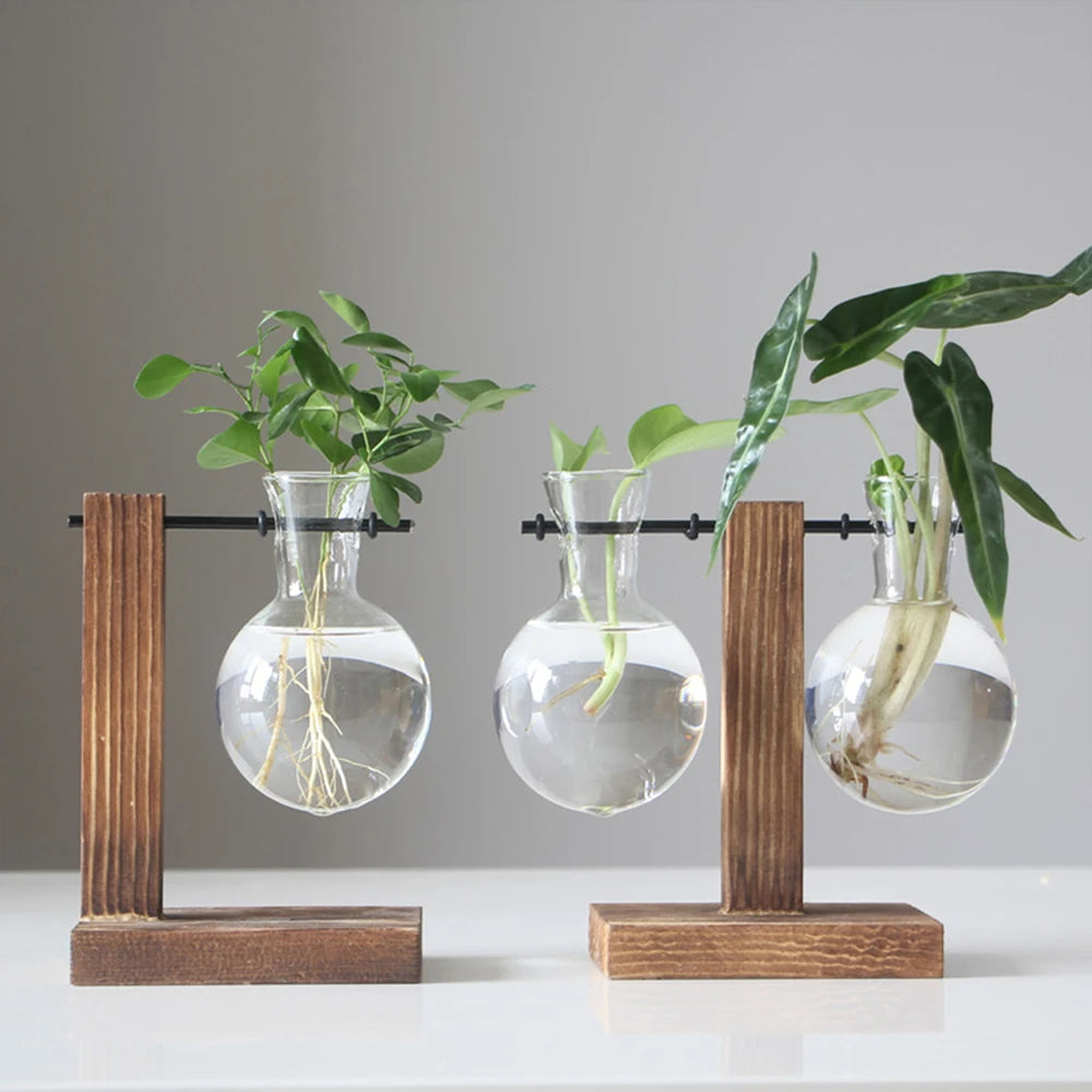 GLASWOOD™ Vintage Bulb Vase Planter Stand