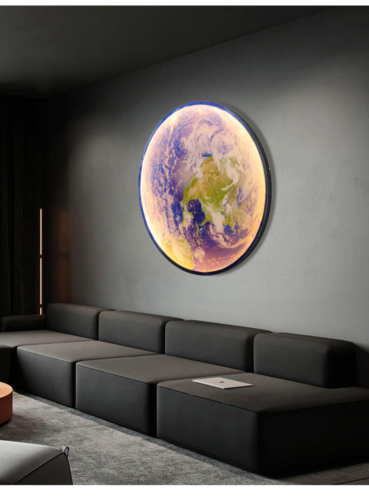 3D LED Wall and Ceiling Lamp with Moon or Earth Display