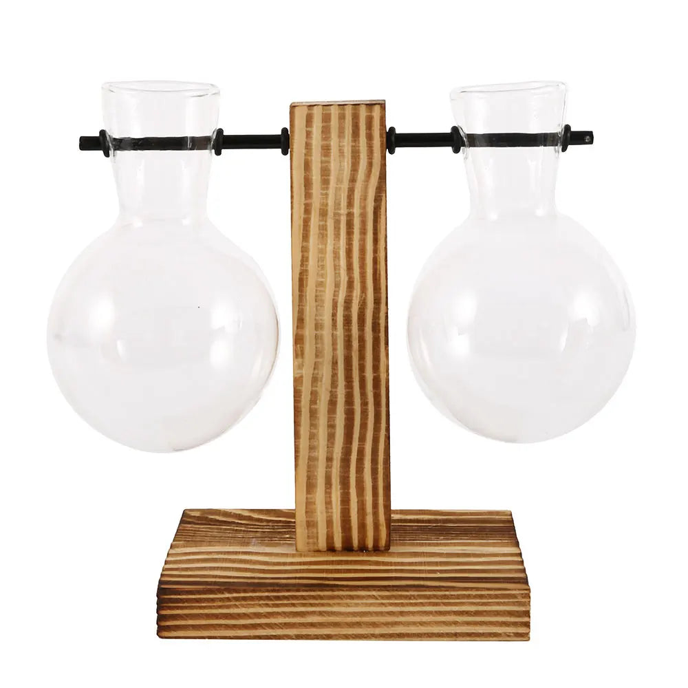 GLASWOOD™ Vintage Bulb Vase Planter Stand