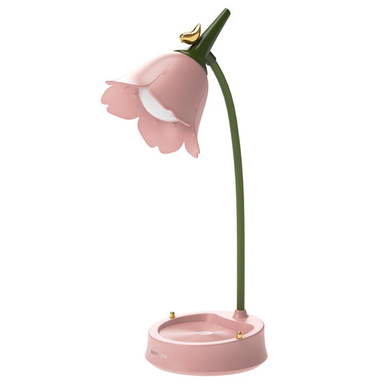 LED Desk Lamp with Petal-Shaped Design – Dimmable and Portable
