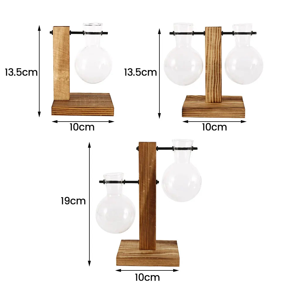 GLASWOOD™ Vintage Bulb Vase Planter Stand