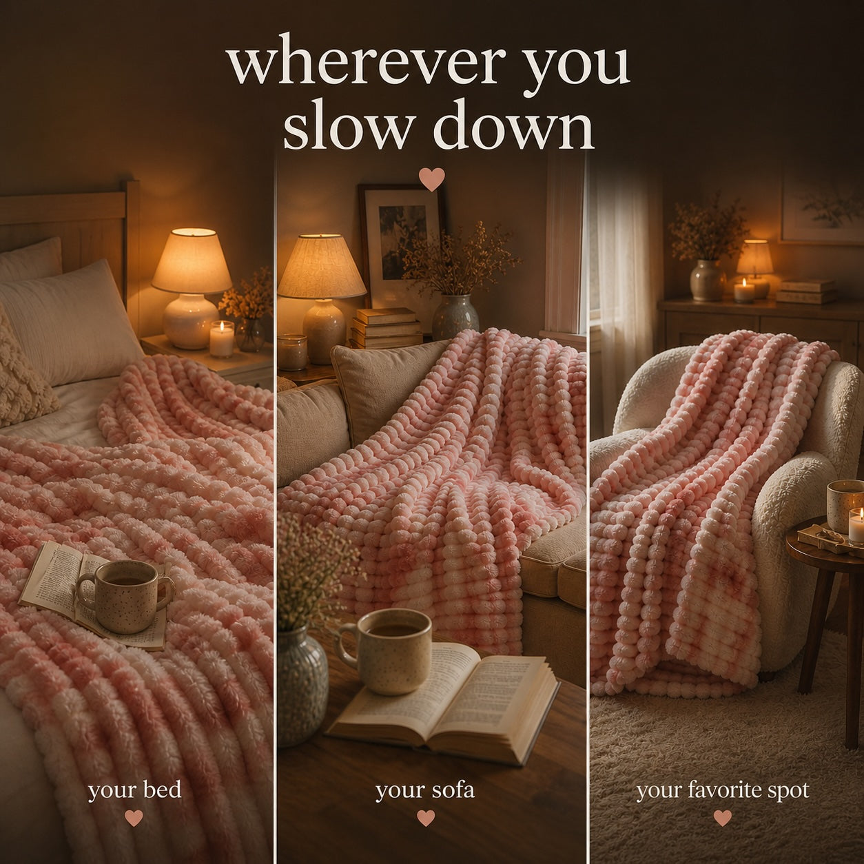 The Burrow Blanket™ — Ribbed Faux Fur Throw