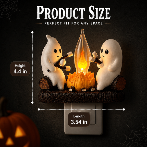 Ghost campfire night light dimensions 4.4 inches tall by 3.54 inches long