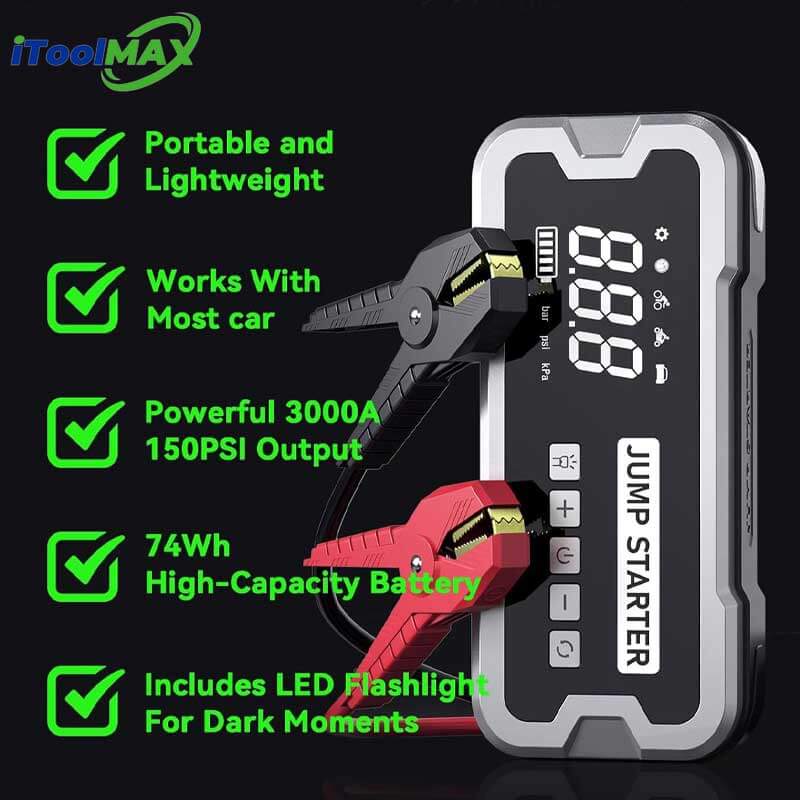 ReliableStart™ – 4-in-1 Portable Jump Starter & Air Pump Booster