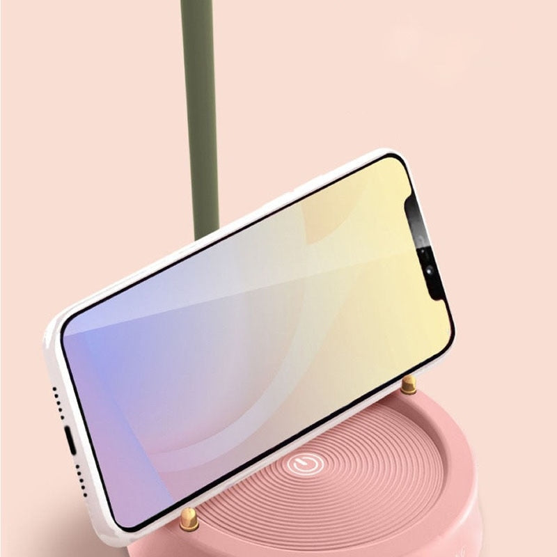 LED Desk Lamp with Petal-Shaped Design – Dimmable and Portable