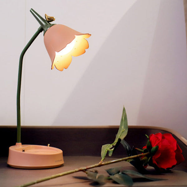 LED Desk Lamp with Petal-Shaped Design – Dimmable and Portable