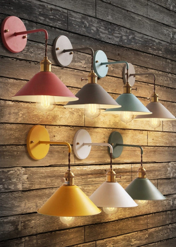 Wall Lamp with Metal Shade – Available in Multiple Colors