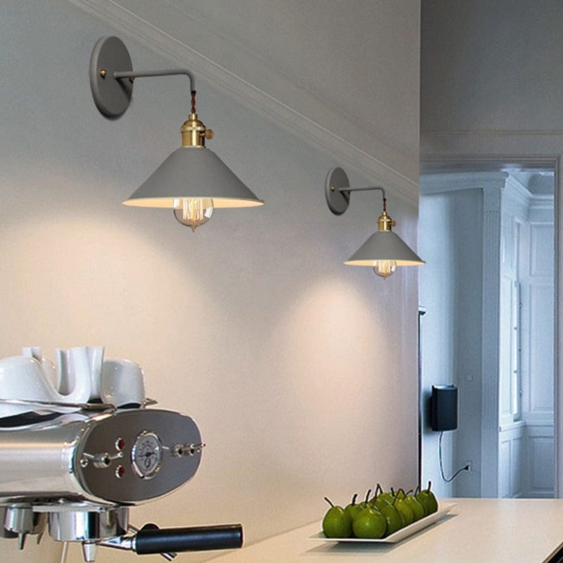 Wall Lamp with Metal Shade – Available in Multiple Colors