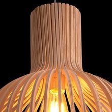 Pendant Light with Openwork Wood-Effect Design