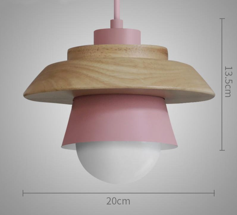 Scandinavian Pendant Light with Wooden Detail