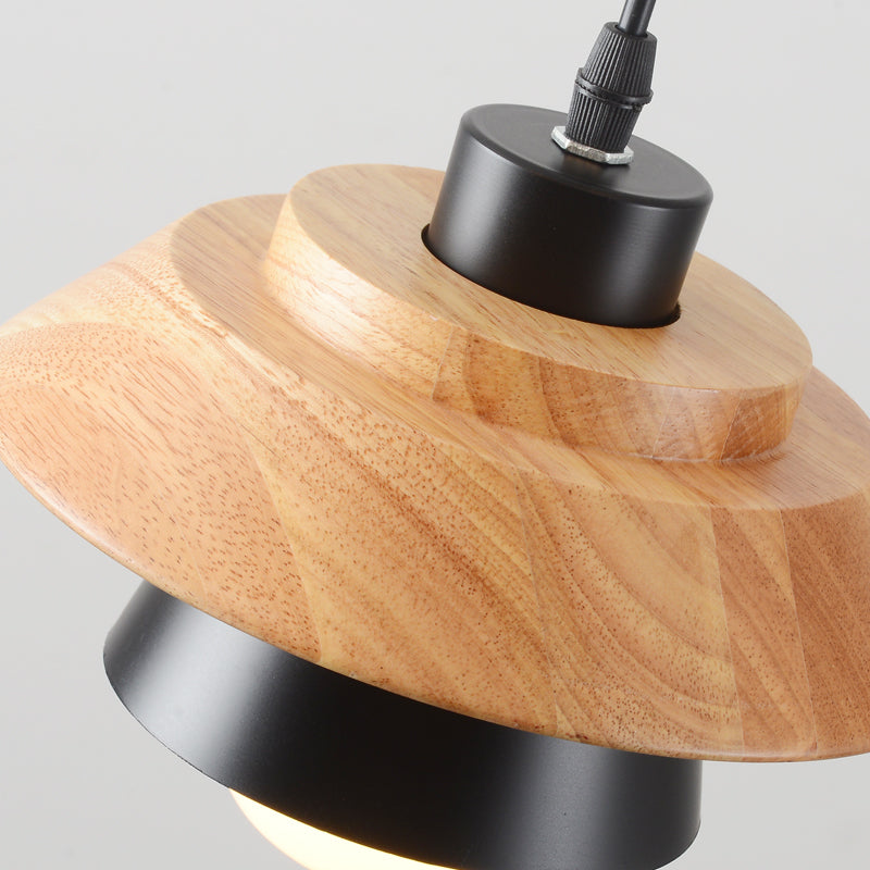Scandinavian Pendant Light with Wooden Detail