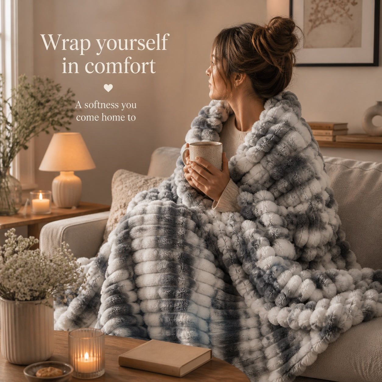 The Burrow Blanket™ — Ribbed Faux Fur Throw
